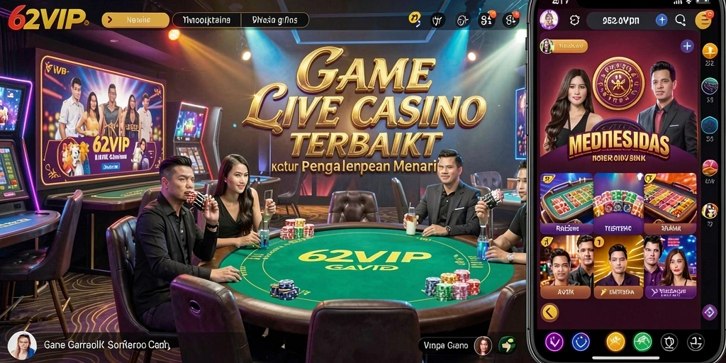 Gameplay Live Casino mendebarkan di 62VIP dengan dealer profesional.