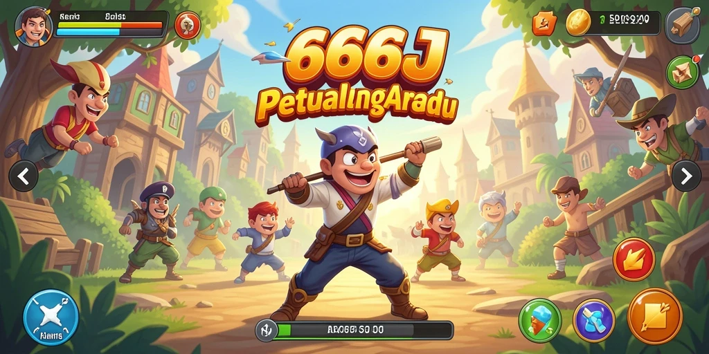 Screenshot gameplay menampilkan aksi seru dalam 666J di dunia arcade.