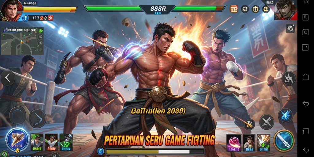 Screenshot gameplay 888R menampilkan aksi pertarungan yang seru.