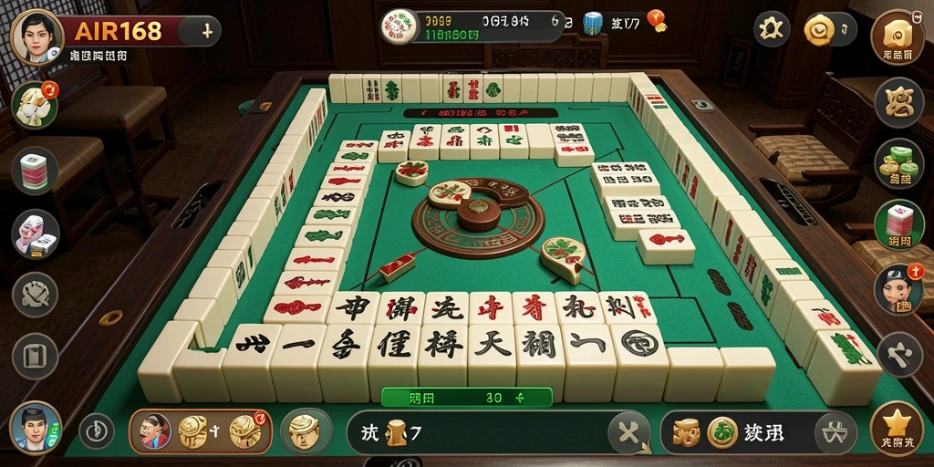 Screenshot utama AIR168 menampilkan gameplay Mahjong yang seru dan menantang.