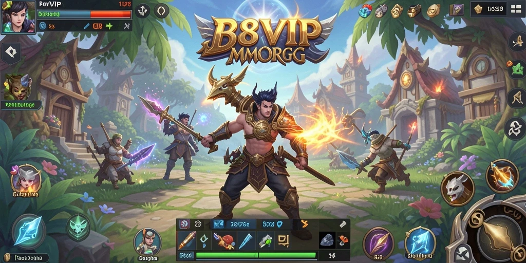 Gameplay menarik dan mendalam di dunia B8VIP MMORPG.