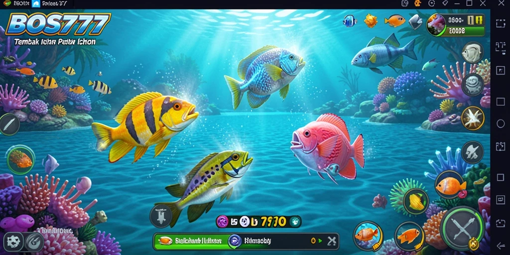 Screenshot gameplay menampilkan keseruan berburu ikan di BOS777.