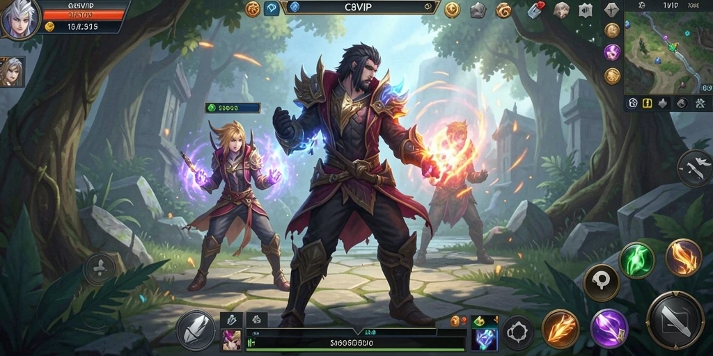Tangkapan layar gameplay C8VIP yang menampilkan pertempuran dan eksplorasi dunia MMORPG.