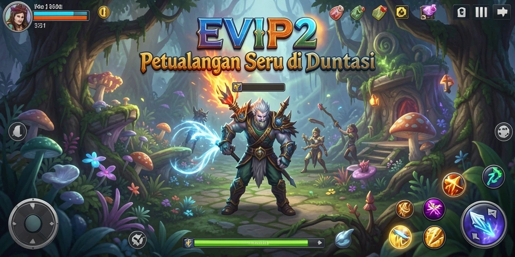 Tampilan gameplay EVIP2 yang menampilkan aksi pertarungan yang menarik.