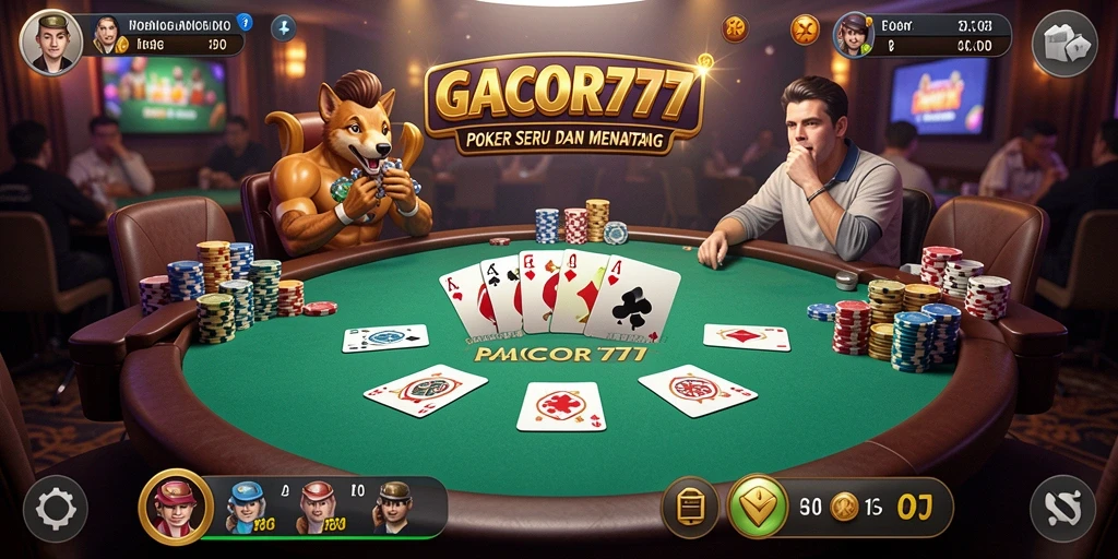 Screenshot gameplay GACOR777 menampilkan momen seru permainan Poker.