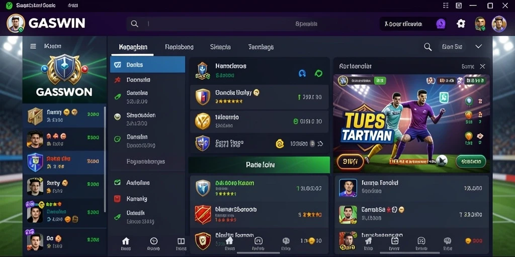 Tampilan gameplay taruhan olahraga di aplikasi GASWIN.