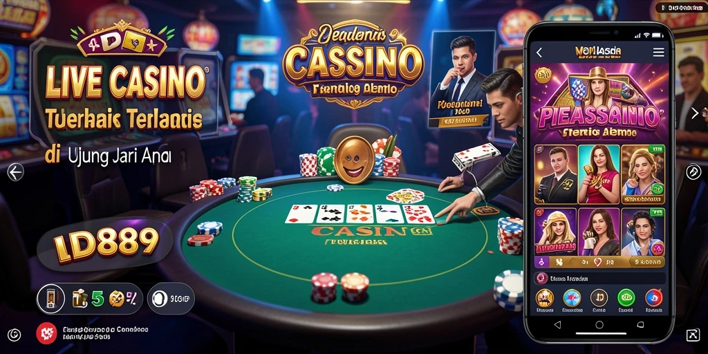 Screenshot gameplay IDR89 menampilkan dealer profesional dan suasana kasino yang hidup.