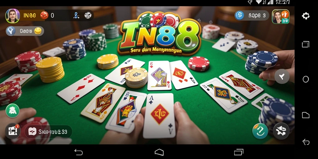 Screenshot IN88 menunjukkan keseruan bermain Gaple secara online.