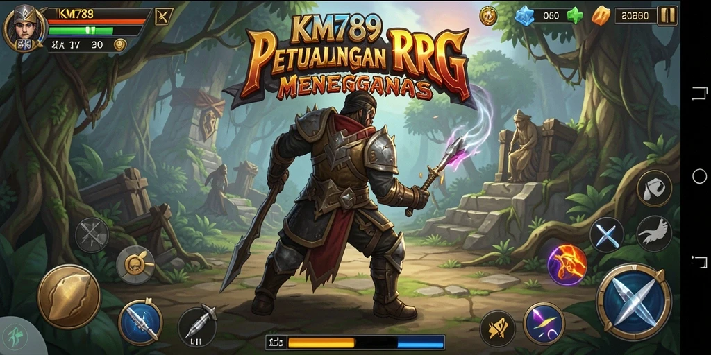 Screenshot menampilkan aksi mendebarkan di dunia RPG KM789.