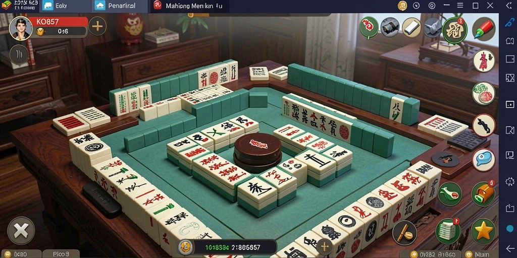 Gameplay seru dan menarik dalam KO857, permainan Mahjong yang menantang.