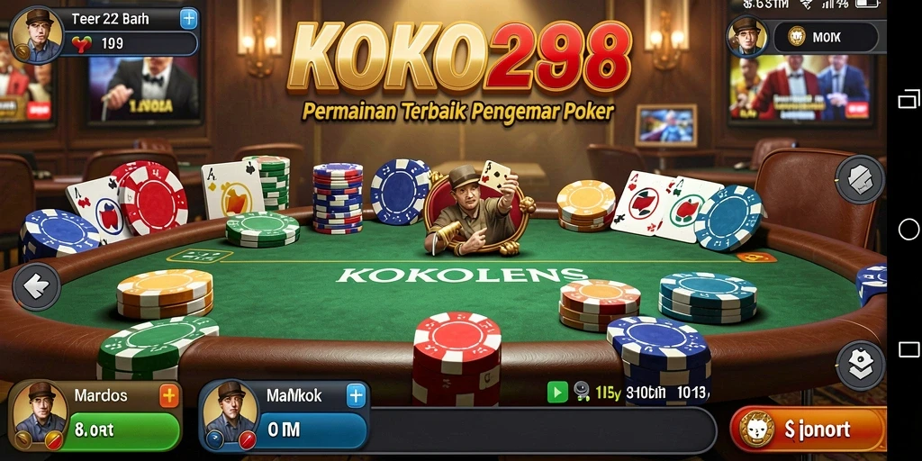 Screenshot gameplay KOKO288 menampilkan aksi seru dalam bermain poker.