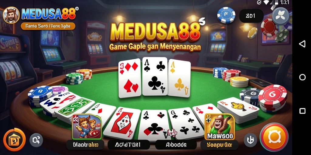 Tampilan gameplay Gaple yang seru dan menarik di MEDUSA88.