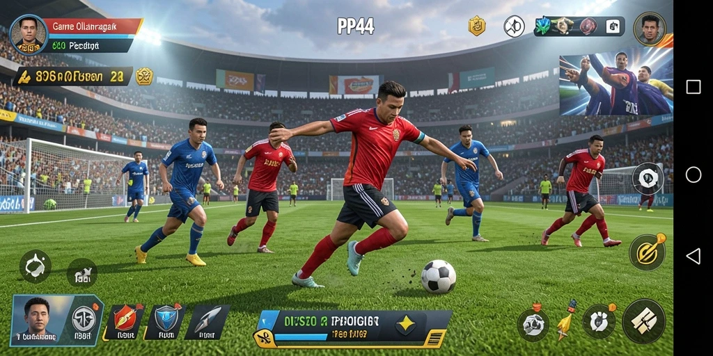 Tangkapan layar gameplay PP444 dengan aksi olahraga intens.