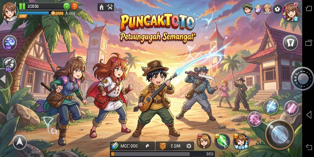 Tangkapan layar utama PUNCAKTOTO menampilkan aksi karakter anime yang dinamis.