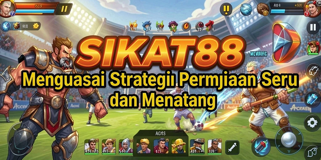 Screenshot utama SIKAT88 menunjukkan pertempuran strategi yang intens.