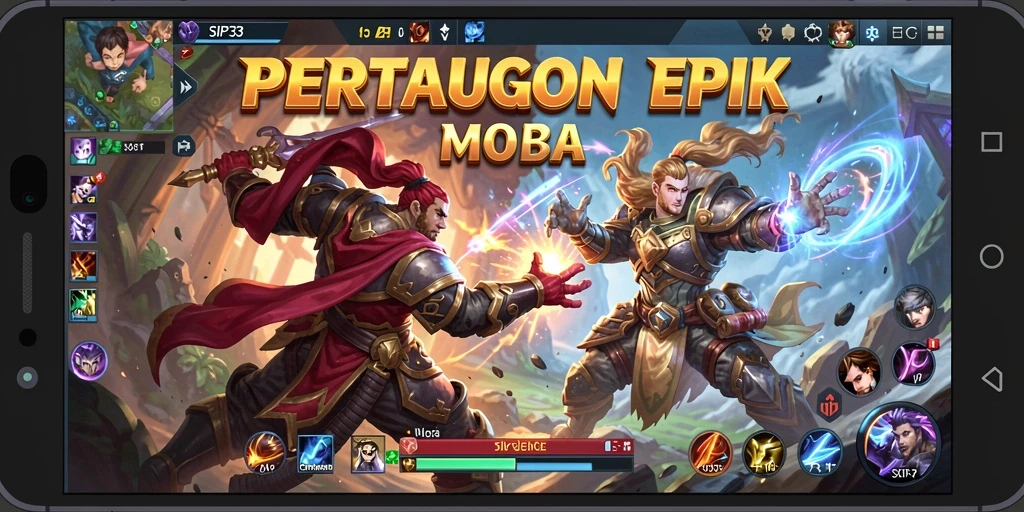 Tampilan gameplay menarik dari SIP33 dalam mode pertempuran MOBA.