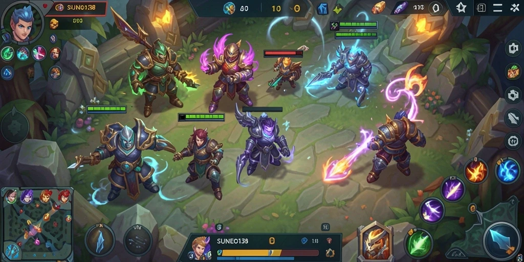 Tampilan screenshot SUNEO138 yang memukau saat gameplay MOBA.