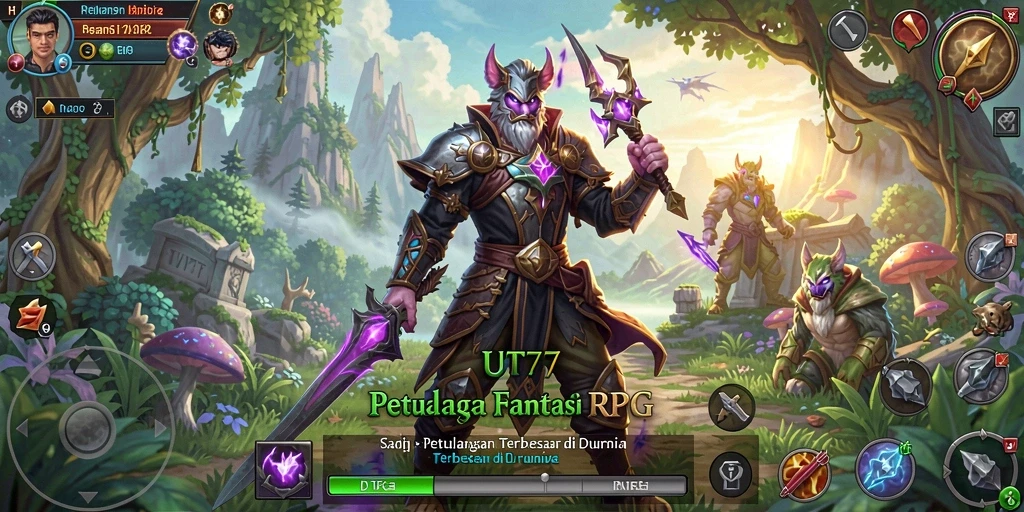 Tampilan gameplay <strong>UT77</strong> yang menakjubkan dalam petualangan RPG.