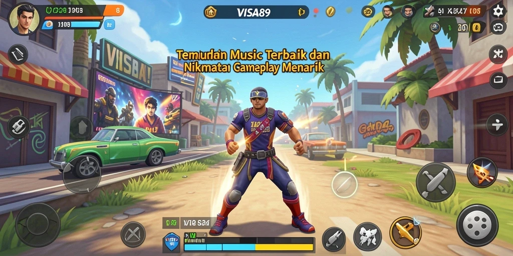 Tampilan gameplay menarik dalam aplikasi musik VISA89.