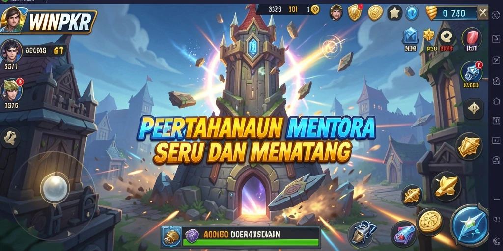 Tangkapan layar utama dari gameplay menantang di WINPKR.
