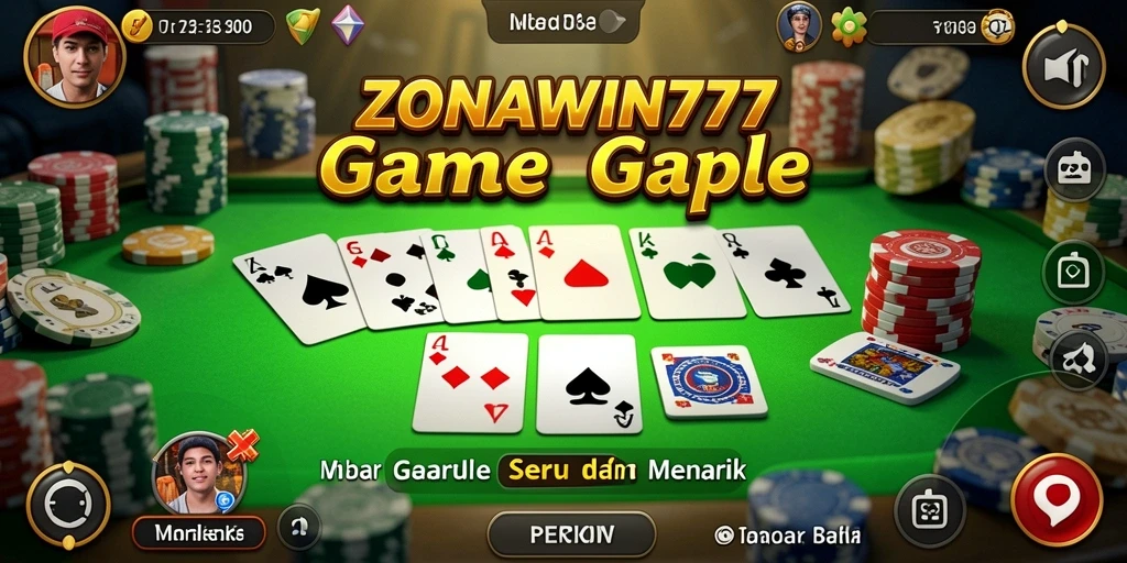 Tampilan gameplay seru dari ZONAWIN777 saat bermain Gaple dengan teman.